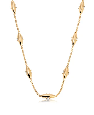 Ettika Oval Dome Baguette Simple Chain Necklace