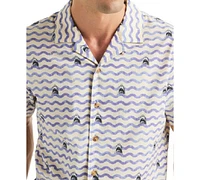 Jaws x Nautica Men's Classic-Fit Printed Button-Down Camp Shirt