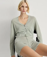 Mango Women's Openwork Detail Pajama Cardigan