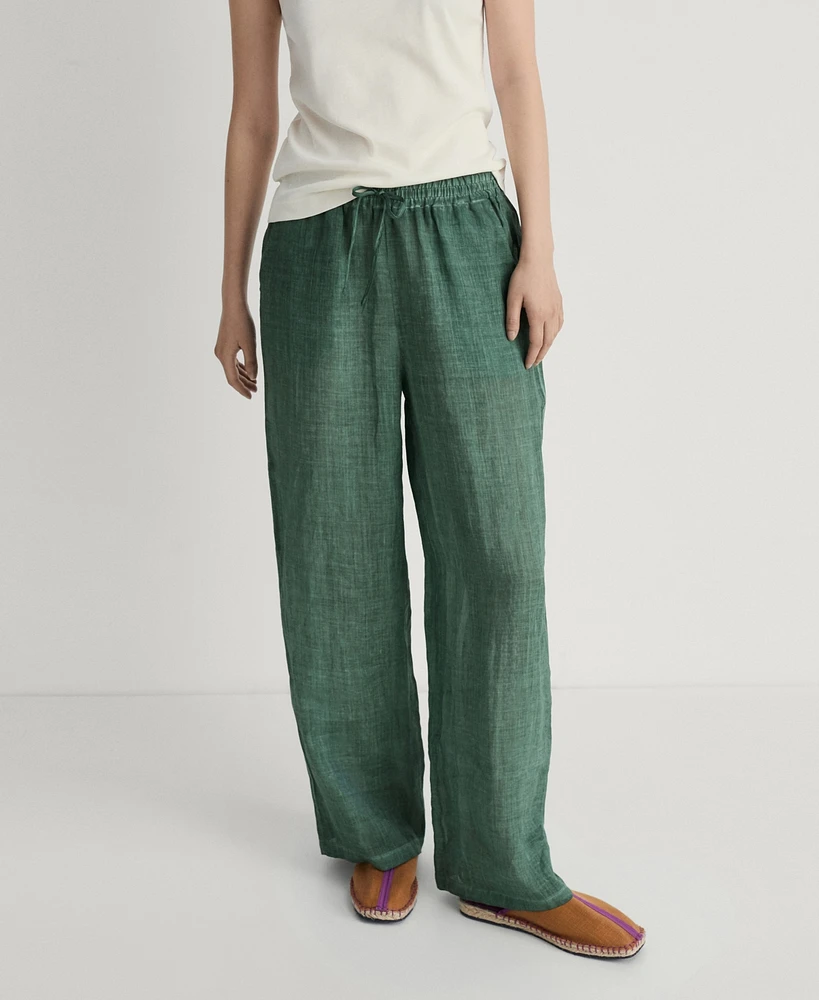 Mango Women's Overdyed Design Ramie Pants
