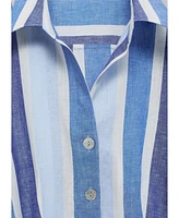 Mango Women's Belted Striped Shirt Dress