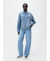 Mango Women's Oversize Denim Pockets Jacket