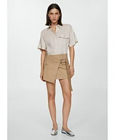 Mango Women's Pocket Linen Shirt
