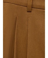 Mango Women's Wide Leg Cotton and Lyocell Blend Pants