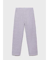 Mango Women's Cotton Striped Woven Seersucker Pajama Pants