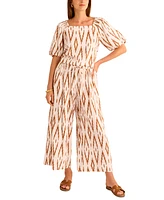 Vince Camuto Women's Printed Pull-On Wide-Leg Pants