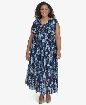 Dkny Plus Printed Empire Maxi Dress