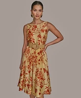 Donna Karan New York Women's Belted A-Line Dress