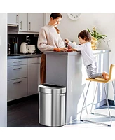 iTouchless Stainless Steel Semi-Round Open Top Trash Can