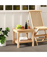 Square Side Table with Open Shelf for Small Spaces – Compact and Functional Storage Solution