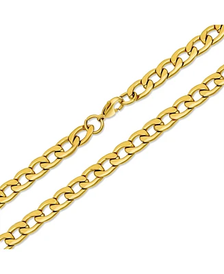 Bling Jewelry Heavy Duty Biker Necklace Gold Tone Stainless Steel Curb Chain 8MM