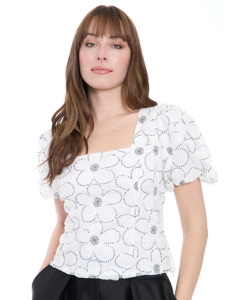 Muse Women's Printed Square-Neck Top