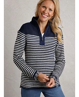 Weird Fish Women's Juliet 1/4 Zip Stripe Macaroni