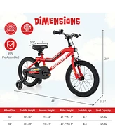 Kids Bike with Led Lights Adjustable Carbon Steel Bicycle