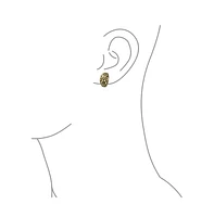 Bling Jewelry Flower Wide Shrimp Half Hoop Clip On Earrings For Non Pierced Ears Oxidized Gold Plated Brass