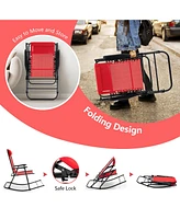 Gymax 2PCS Patio Folding Rocking Chair Outdoor Portable Lounge Rocker