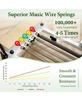 Er Kang 91" Adjustable Height Pilates Reformer – Piano Wire Springs, Jump Board, Foldable Design