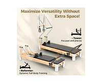 Er Kang Wooden Reformer & Tower Combo – Includes Mat, Jump Board & Sitting Box