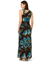 Adrianna Papell Women's Floral-Print Ruffled Gown