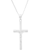 Steeltime Men's Sterling Silver Crucifix Pendant Necklace