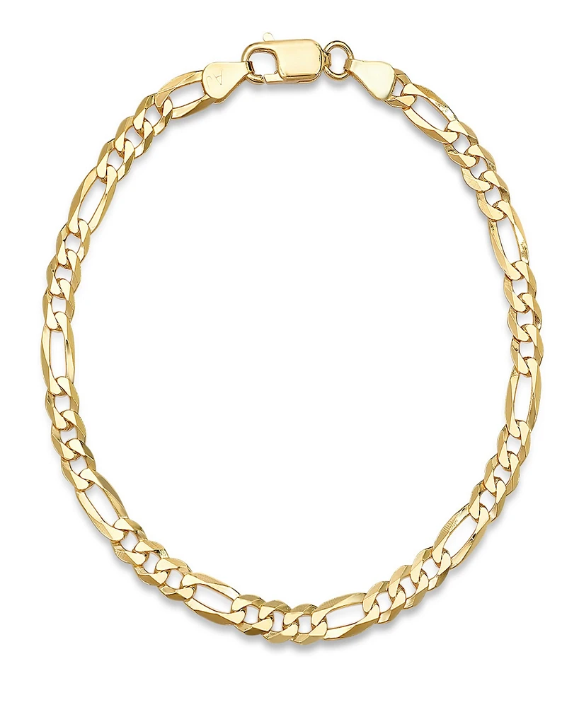 Steeltime Men's 14K Gold Plated Sterling Silver Figaro Link Chain Bracelet