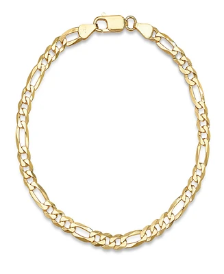 Steeltime Men's 14K Gold Plated Sterling Silver Figaro Link Chain Bracelet