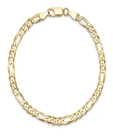 Steeltime Men's 14K Gold Plated Sterling Silver Figaro Link Chain Bracelet