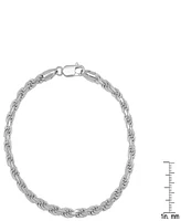 Steeltime Unisex Sterling Silver Rope Chain Bracelet