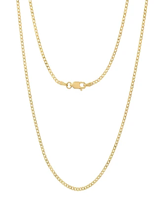 Steeltime Unisex 14K Gold Plated Cuban Superflat Chain Necklace