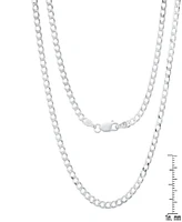 Steeltime Unisex Sterling Silver Cuban Superflat Necklace