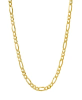 Steeltime Unisex 14K Gold Plated Figaro Superflat Necklace