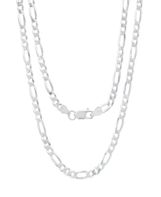 Steeltime Unisex Sterling Silver Figaro Superflat Necklace