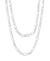 Steeltime Unisex Sterling Silver Figaro Superflat Necklace