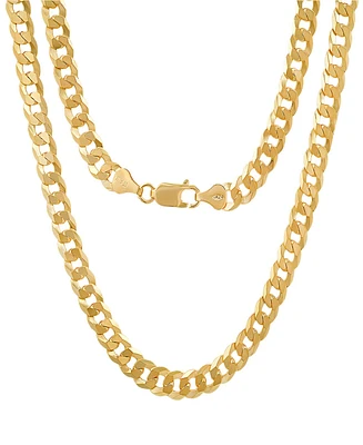 Steeltime Unisex 14K Gold Plated Cuban Superflat Link Necklace