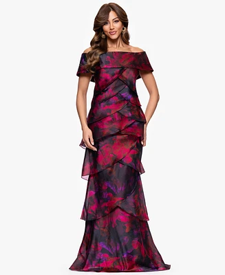 Xscape Women's Printed Long Sheath Dress