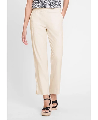 Olsen Women's Mona Fit Linen Blend Pull-On Pant
