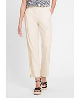 Olsen Women's Mona Fit Linen Blend Pull-On Pant
