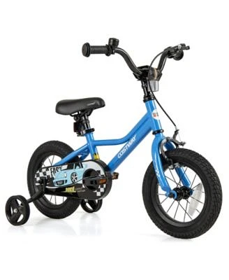 Kids Bike with Removable Training Wheels Adjustable for Growing Riders