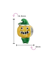 Bling Jewelry Halloween Scarecrow Pumpkin Charm Bead Enamel Sterling Silver for Bracelets