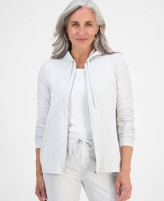 Style & Co Petite Zip-Front Long-Sleeve Hoodie, Exclusively at Macy's