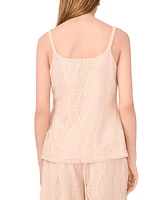 Sam & Jess Women's Sleeveless V-Neck Lace-Mesh Top
