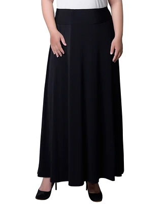 Ny Collection Plus Wide Yoked Maxi Skirt