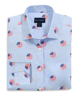 Scott Barber Men's Flag Dot Jacquard, Blue