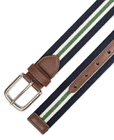 Club Room Men's Striped Fabric Stretch Casual Belt