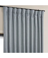 Half Price Drapes Heather Grey Extra Wide Textured Faux Linen Room Darkening Curtain
