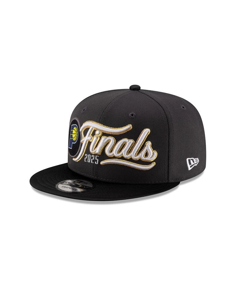 New Era Men's Charcoal/Black Indiana Pacers 2025 Nba Eastern Conference Champions Locker Room 9FIFTY Snapback Hat