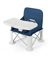 Slickblue Toddler Portable Booster Seat with Straps and Double Tray