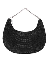Nina All Over Crystal Crescent Moon Crossbody Bag