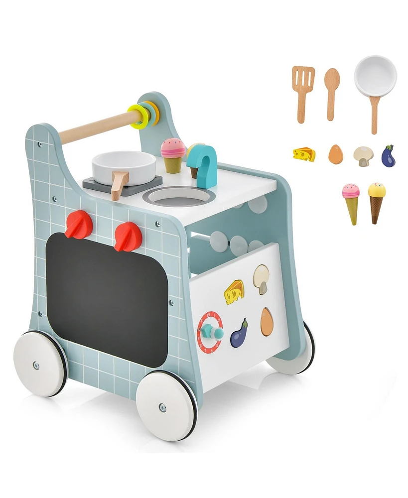 Slickblue Kids 6-in-1 Stroller with Play Kitchen Over 12 Months