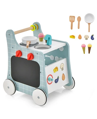Slickblue Kids 6-in-1 Stroller with Play Kitchen Over 12 Months